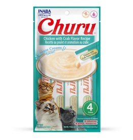 Inaba INABA Churu Creamy Cat Treat Chicken with Crab 0.5 oz - 4 Tubes