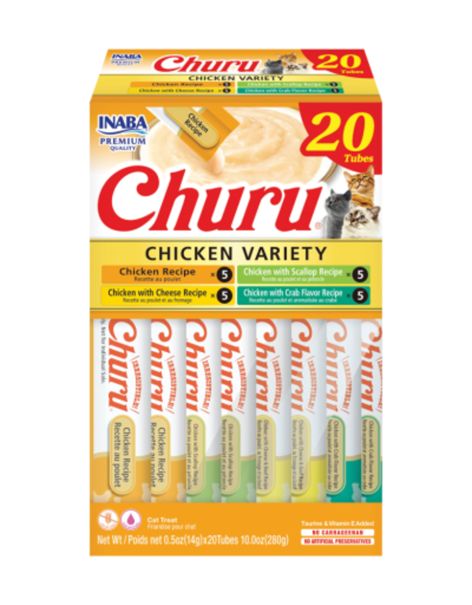 Inaba INABA Churu Creamy Cat Treat Chicken Variety Box 0.5 oz. - 20 Tubes