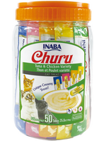 Inaba INABA Churu Creamy Cat Treats Tuna & Chicken Variety Tub 0.5 oz - 50 Tubes