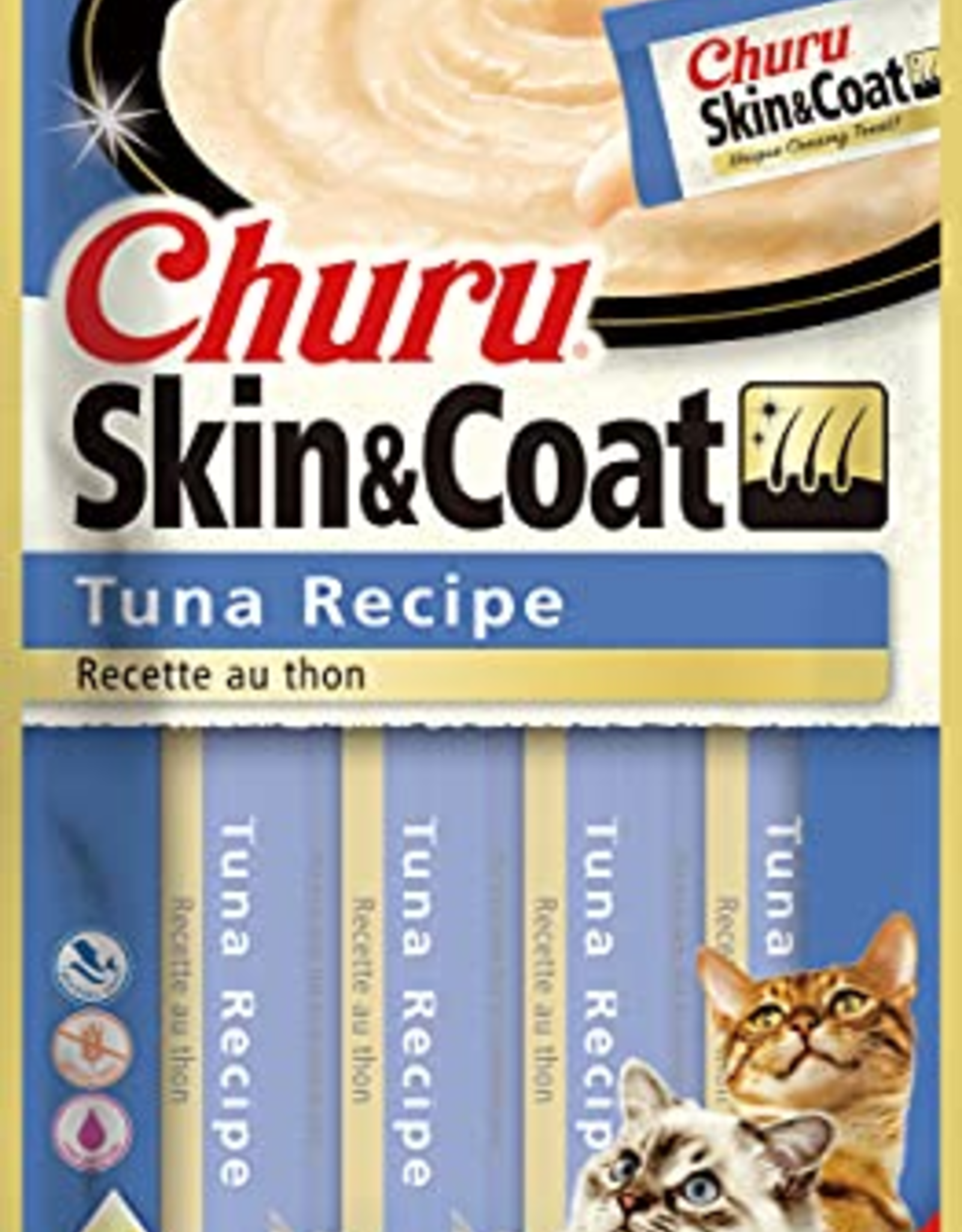 Inaba INABA Churu Skin & Coat Wet Cat Treat Tuna Recipe - 4 Tubes