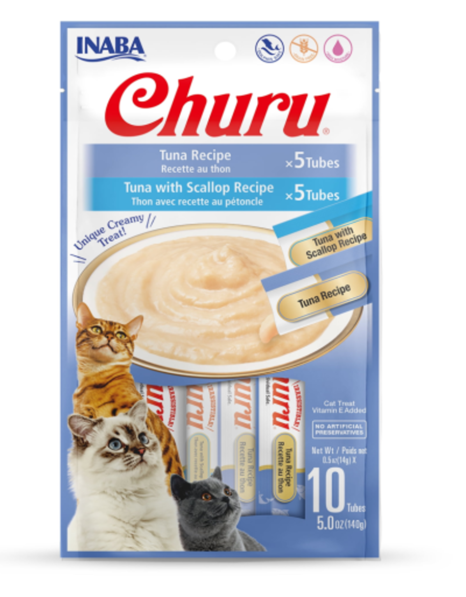 Inaba INABA Churu Creamy Cat Treat Tuna Recipe 0.5 oz - 4 Tubes