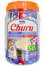 Inaba INABA Churu Creamy Cat Treat Tuna Seafood Variety Tub 0.5 oz - 50 Tubes