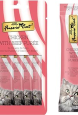 Fussie Cat Fussie Cat Chicken & Beef Puree Lickable Cat Treats 2 oz Pouch 4 count