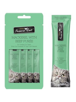 Fussie Cat Fussie Cat Mackerel & Beef Puree Lickable Cat Treats - 2 oz Pouch, 4 Count