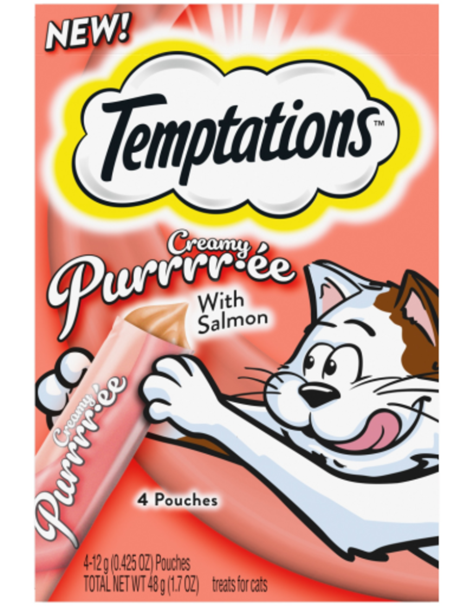 Temptations Temptations Creamy Puree Salmon Wet Cat Treats -  0.42 oz (4 Pack)