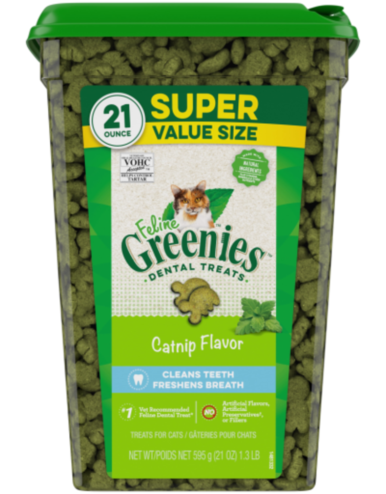 GREENIES Feline Greenies Dental Cat Treats Catnip Flavor 21 oz