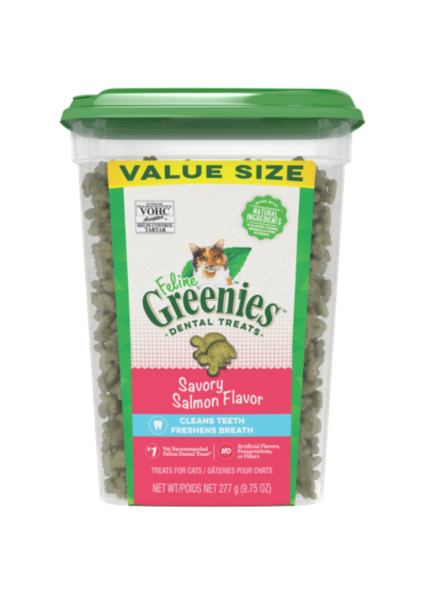 Greenies GREENIES FELINE DENTAL SAVORY SALMON TREAT TUB 9.7OZ