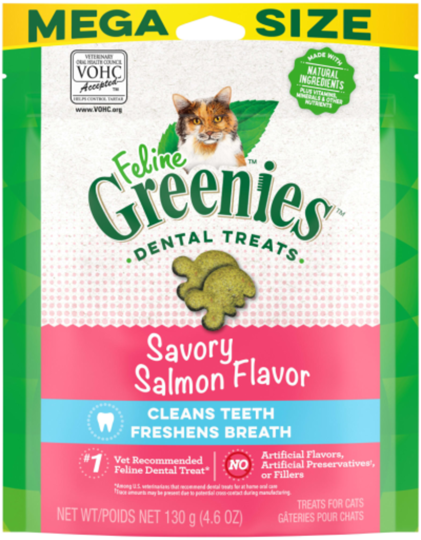 GREENIES GREENIES FELINE DENTAL SAVORY SALMON TREAT 4.65OZ