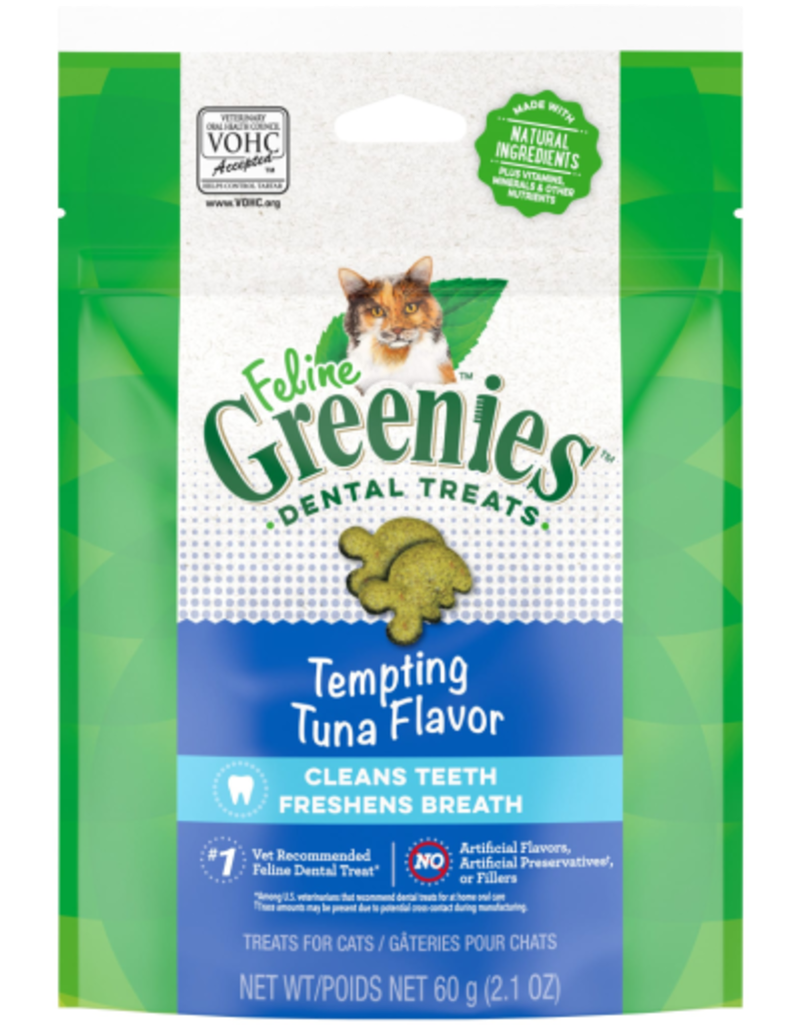 GREENIES Feline Greenies Dental Cat Treats Tempting Tuna Flavor 2.1 oz