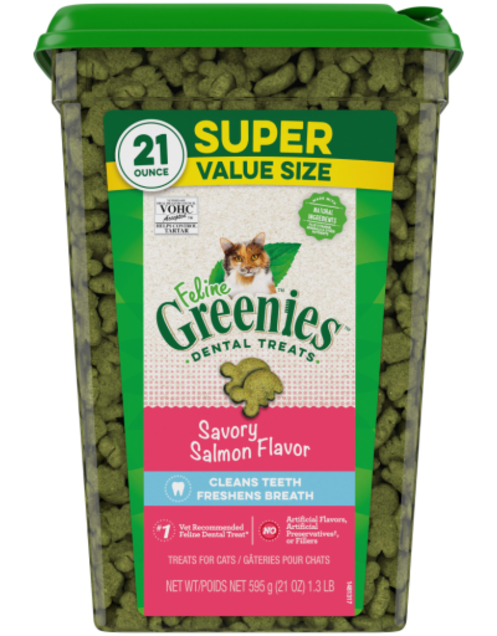 GREENIES Feline Greenies Dental Cat Treats Savory Salmon Flavor 21 oz