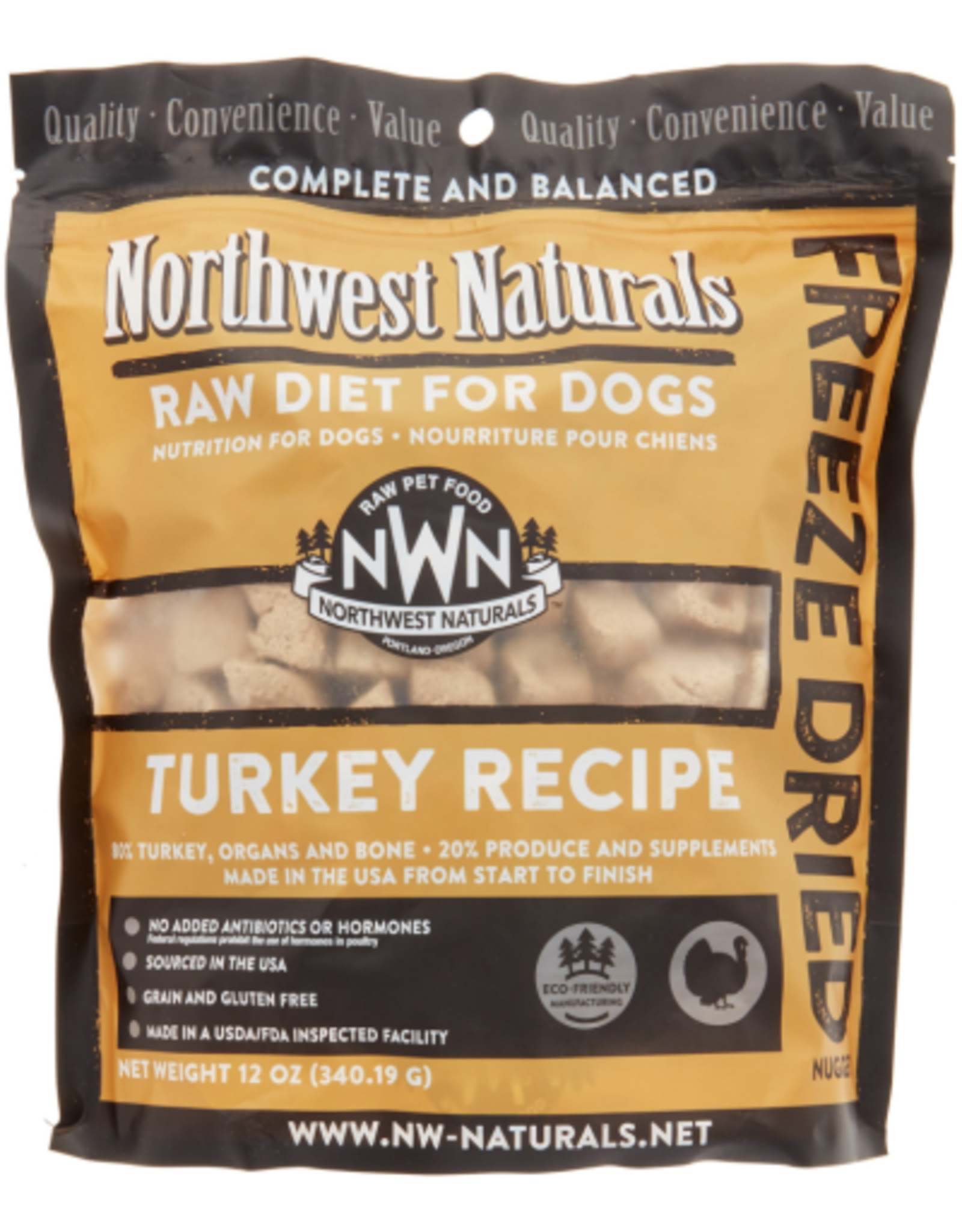 NORTHWEST NATURALS Northwest Naturals Nuggets Turkey Freeze Dried Dog Food 12 Oz