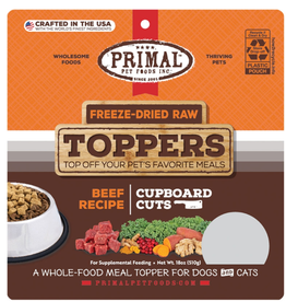Primal Primal Dog Freeze Dried Cupboard Cuts Toppers Beef 18 oz