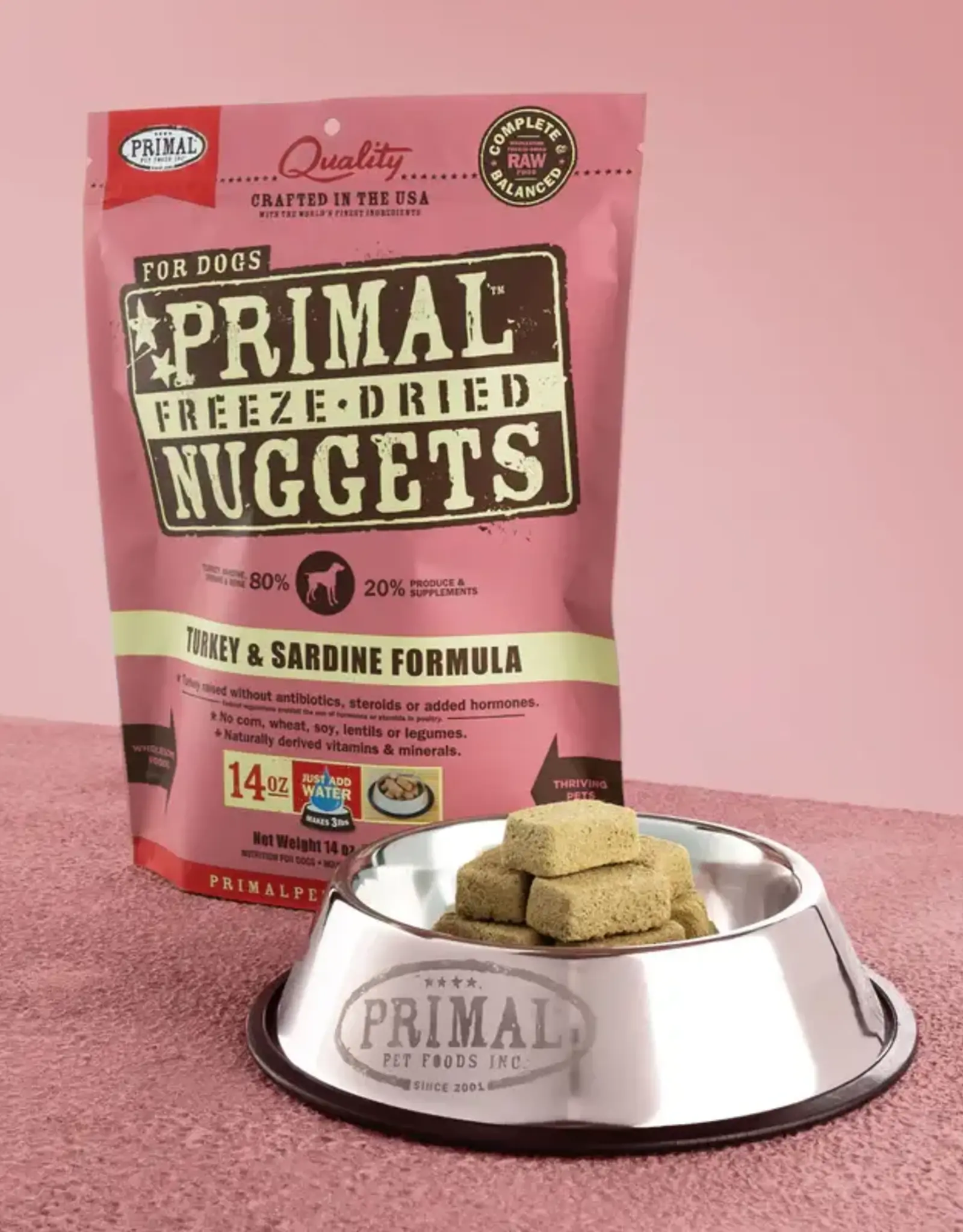 Primal Primal Dog Freeze Dried Nuggets Turkey & Sardine 14 oz