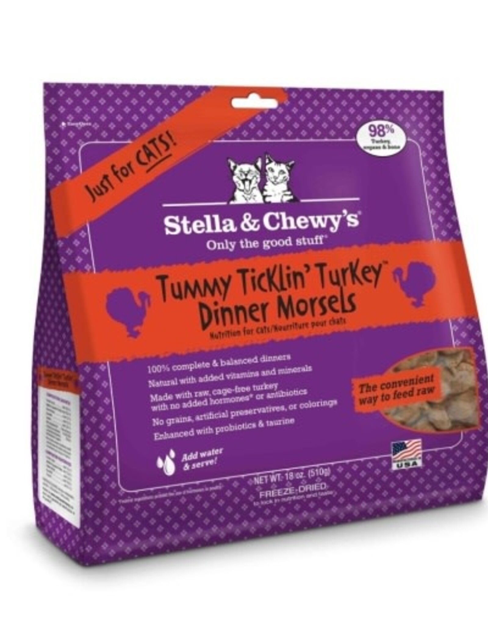 Stella & Chewy's Stella & Chewy's Tummy Ticklin' Turkey Dinner Morsels Grain Free Freeze Dried Raw Cat Food - 18 Oz