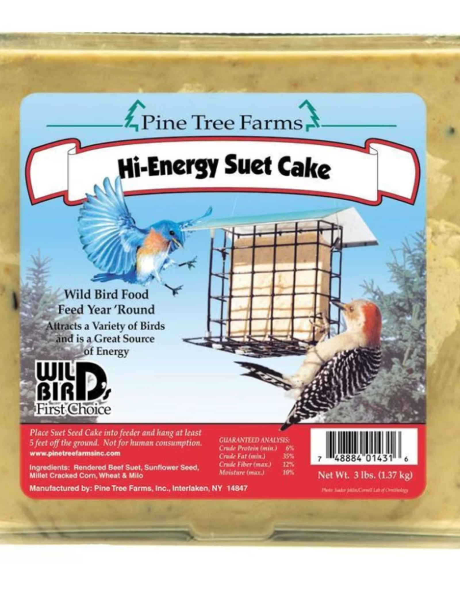 PINE TREE FARMS INC PINE TREE FARMS HI ENERGY SUET CAKE 3LB
