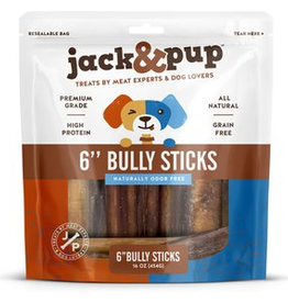Jack & Pup Jack & Pup Bully Stick Dog Treats, 6-in, 1-lb Bag