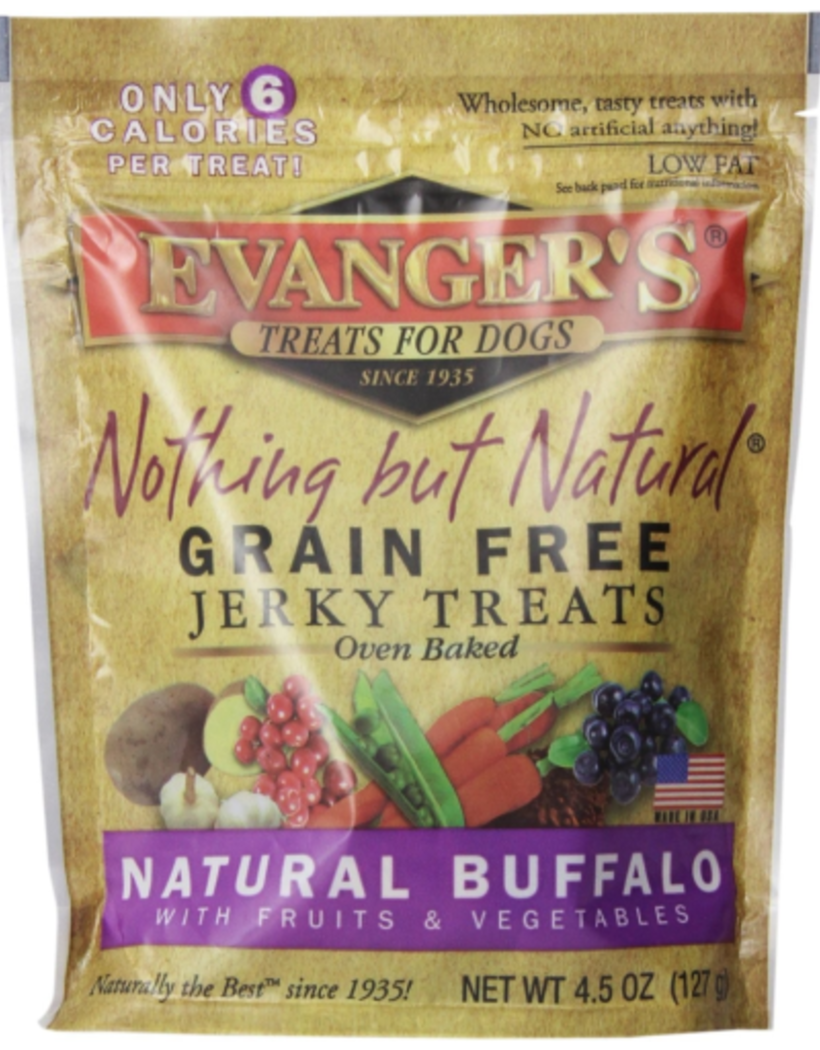 EVANGER'S Evanger's Nothing But Natural Buffalo Jerky Treats 4.5 OZ