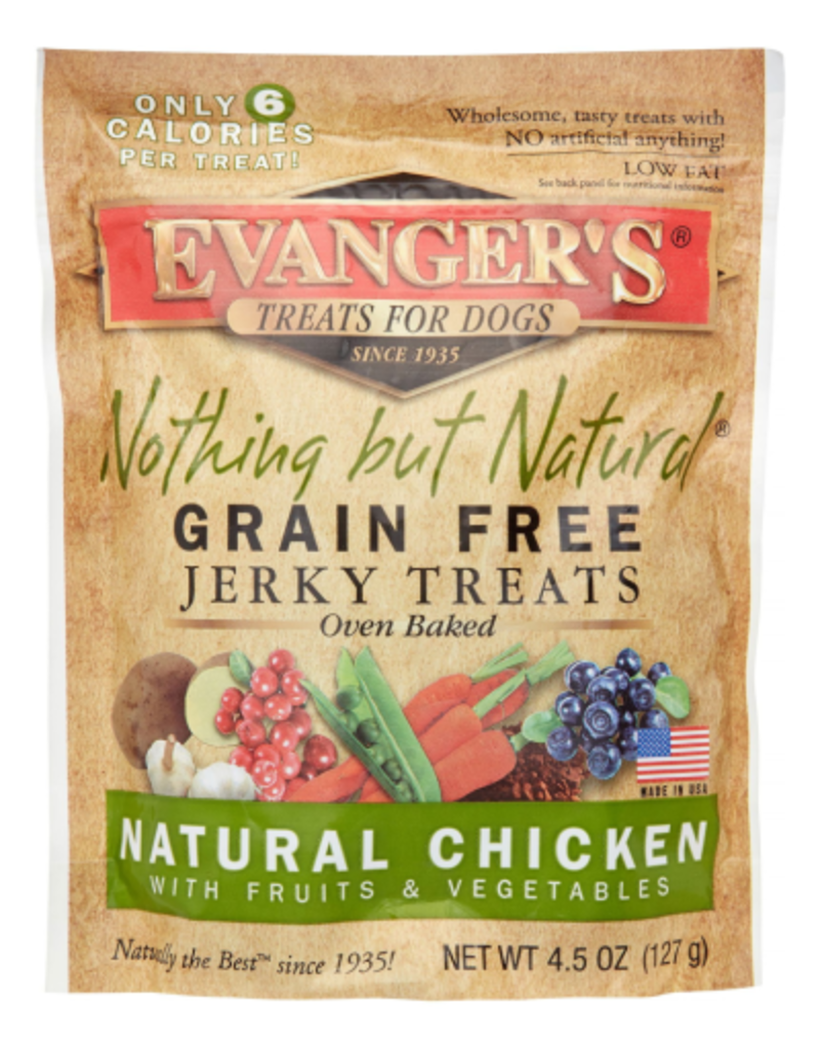 EVANGER'S Evanger's Nothing But Natural Chicken Jerky Treats 4.5 OZ