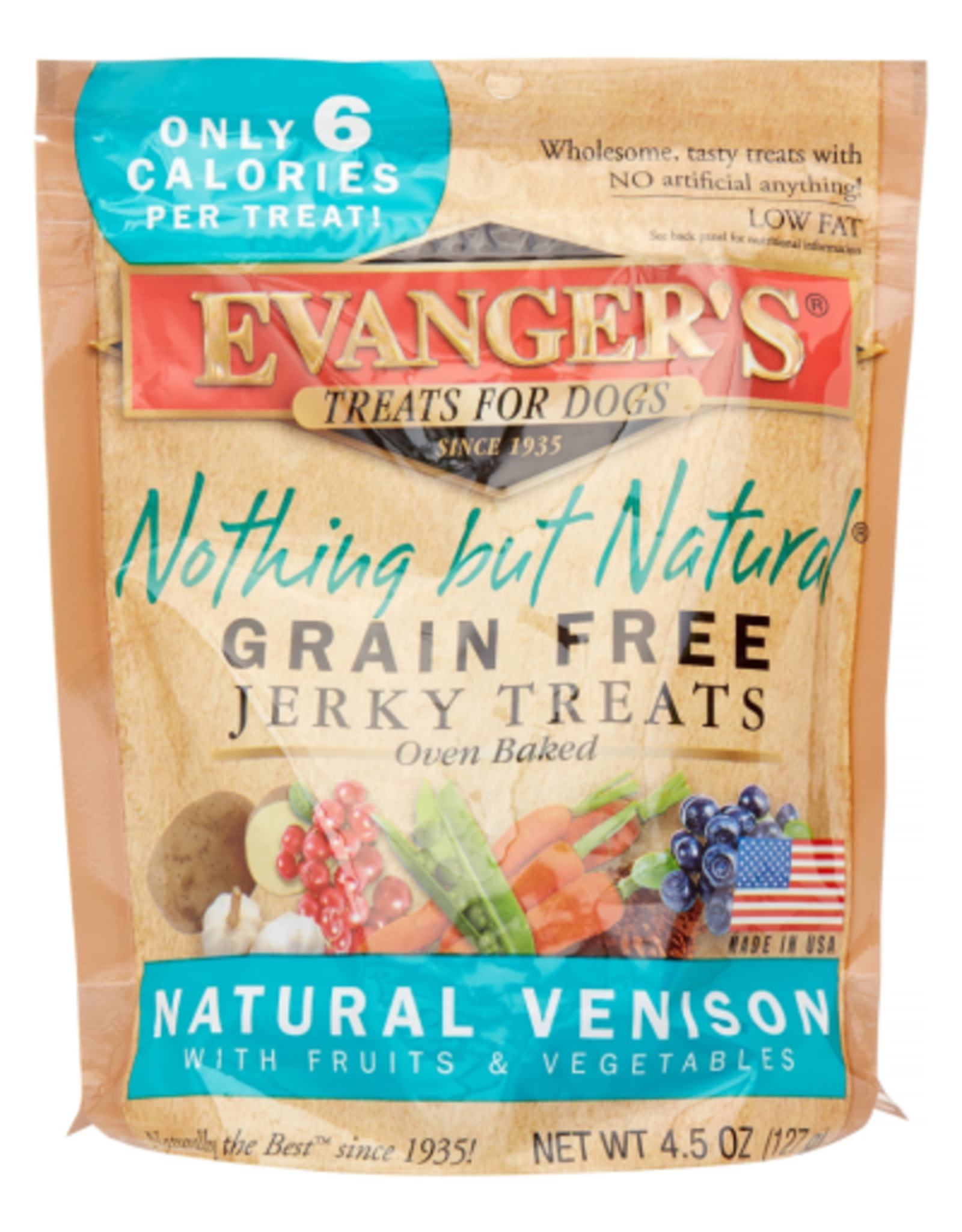 EVANGER'S Evanger's Nothing But Natural Venison Jerky Treats 4.5 OZ