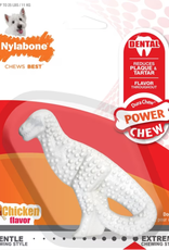 Nylabone Nylabone Power Chew Dental Dinosaur Dog Toy Chicken White - Small