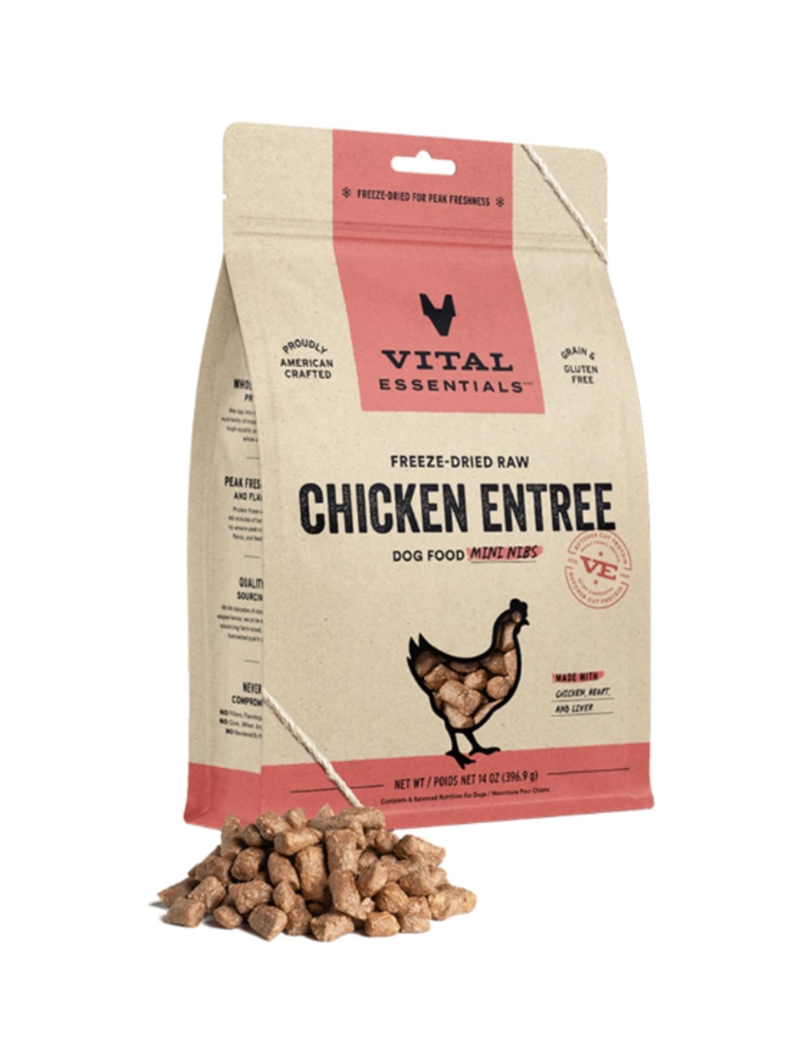 VITAL ESSENTIALS VITAL ESSENTIALS FREEZE DRIED ENTREE CHICKEN MINI NIBS 1LB