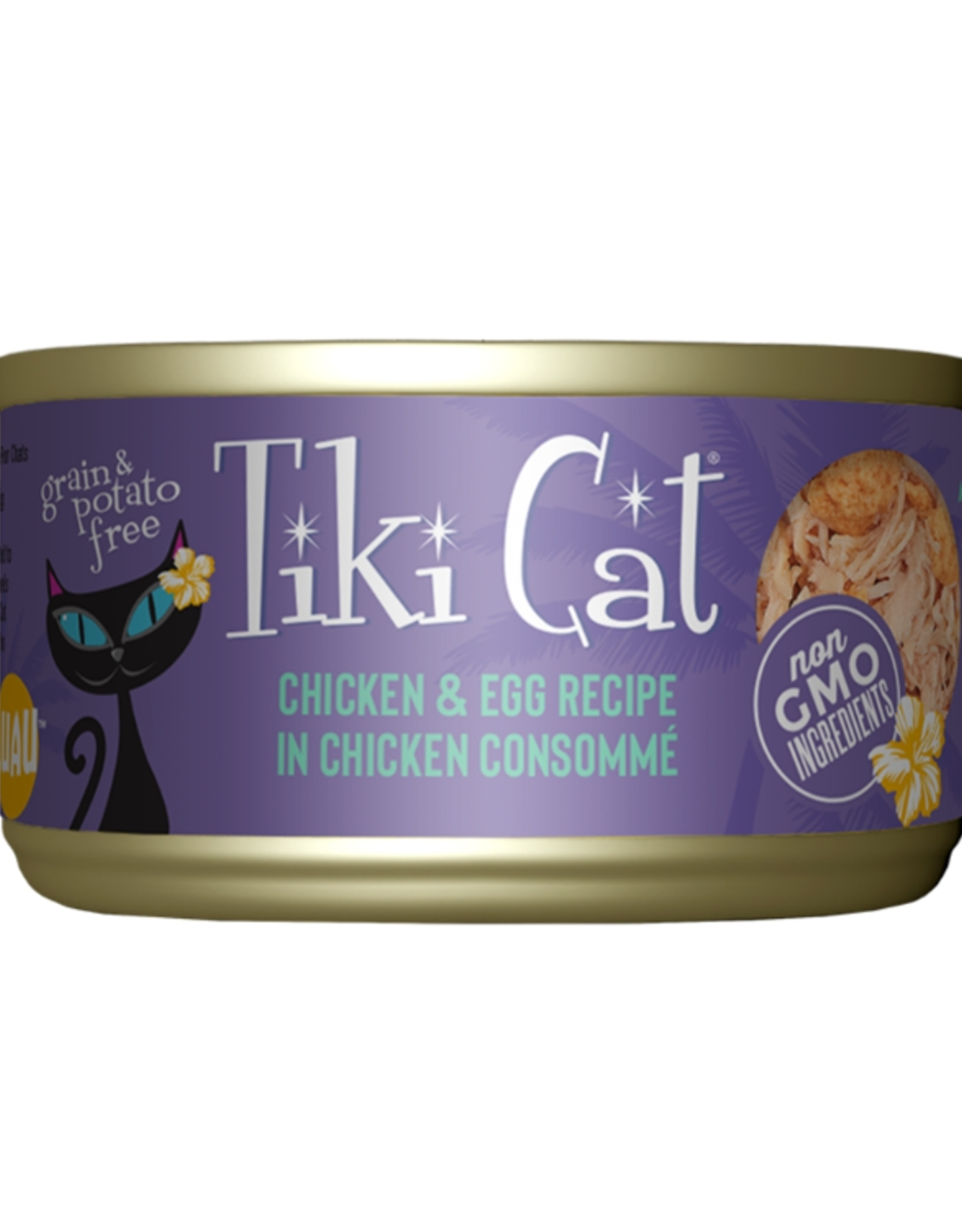 TIKI TIKI CAT LUAU CHICKEN & EGG CAN 2.8OZ CASE OF 12