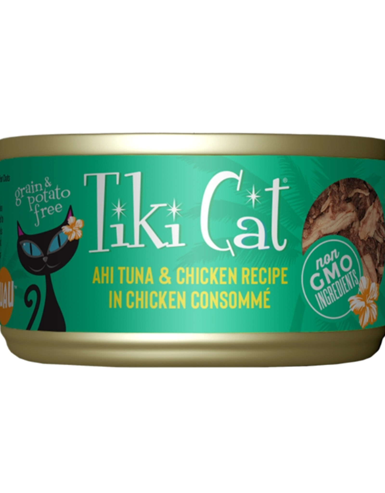 TIKI TIKI CAT LUAU AHI TUNA & CHICKEN CAN 2.8OZ CASE OF 12
