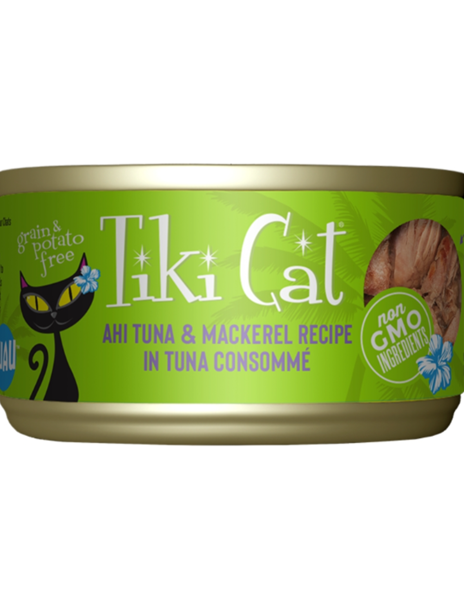 TIKI TIKI CAT LUAU AHI TUNA & MACKEREL CAN 2.8OZ CASE OF 12