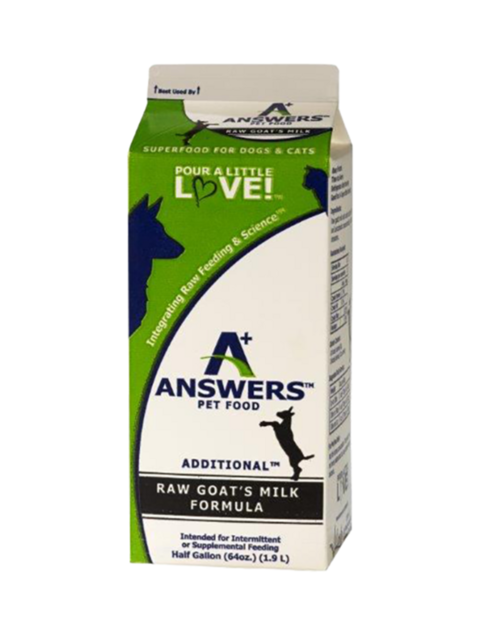 ANSWERS ANSWERS DOG FROZEN ADDITION GOAT MILK 1/2 GALLON