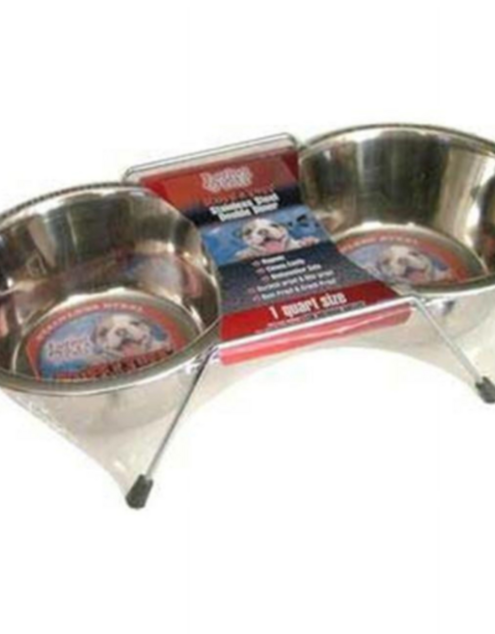 Loving Pets Loving Pets Stainless Steel Packaged Double Diner 1 pt