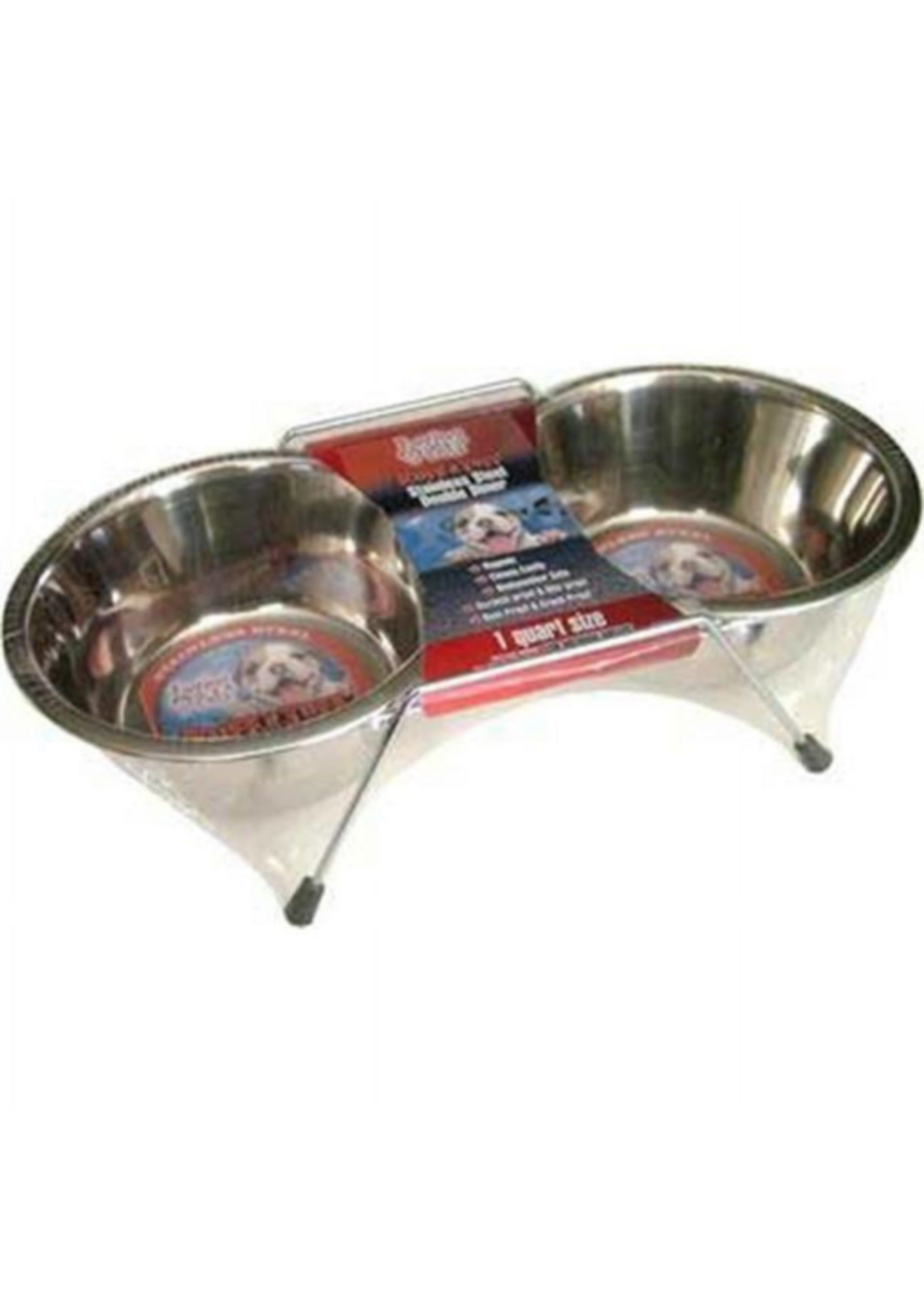 Loving Pets Loving Pets Stainless Steel Packaged Double Diner 1 pt