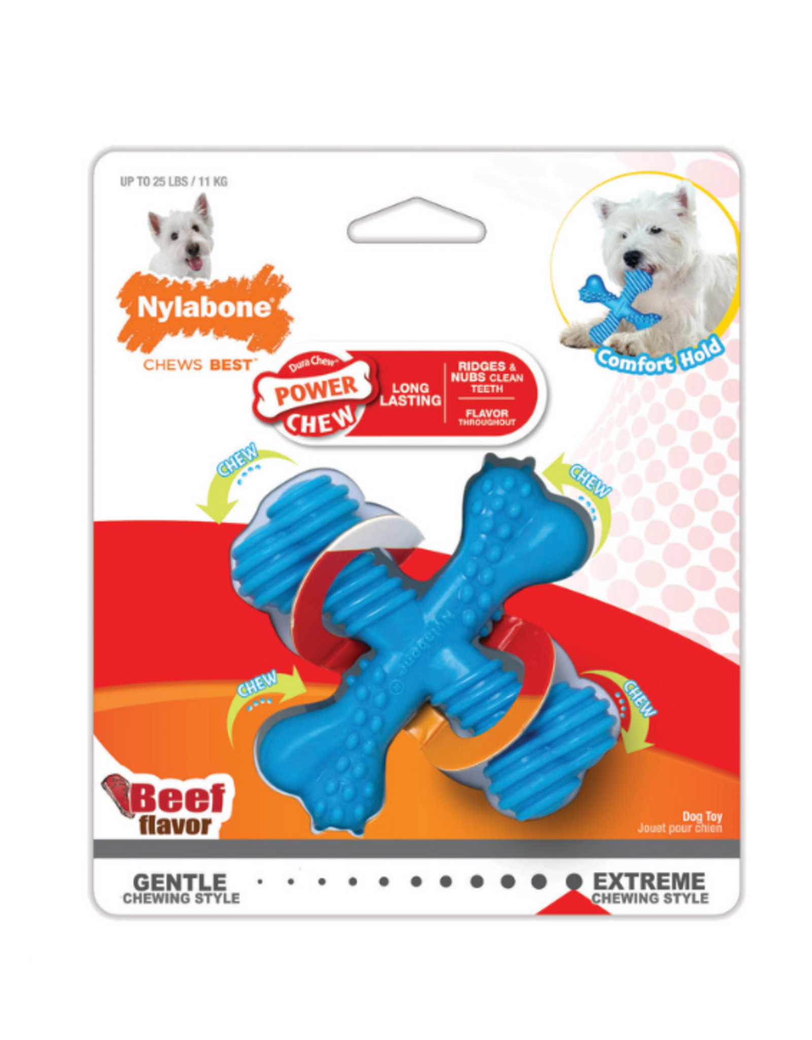 Nylabone NYLABONE COMFORT HOLD  X BONE BEEF SMALL
