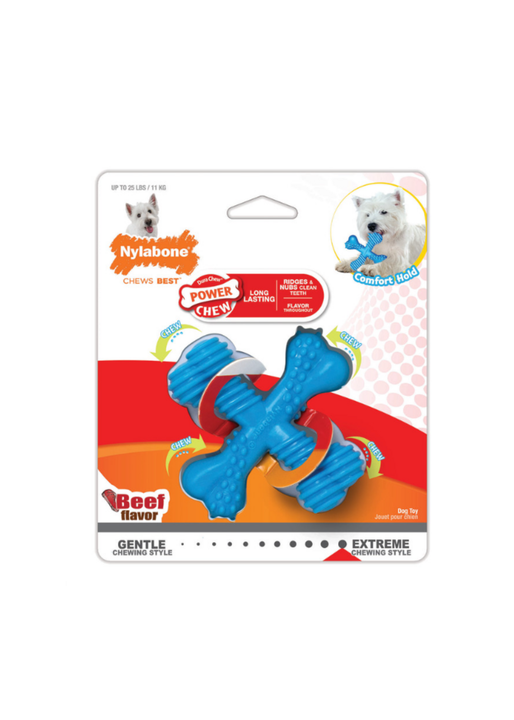 Nylabone NYLABONE COMFORT HOLD  X BONE BEEF SMALL