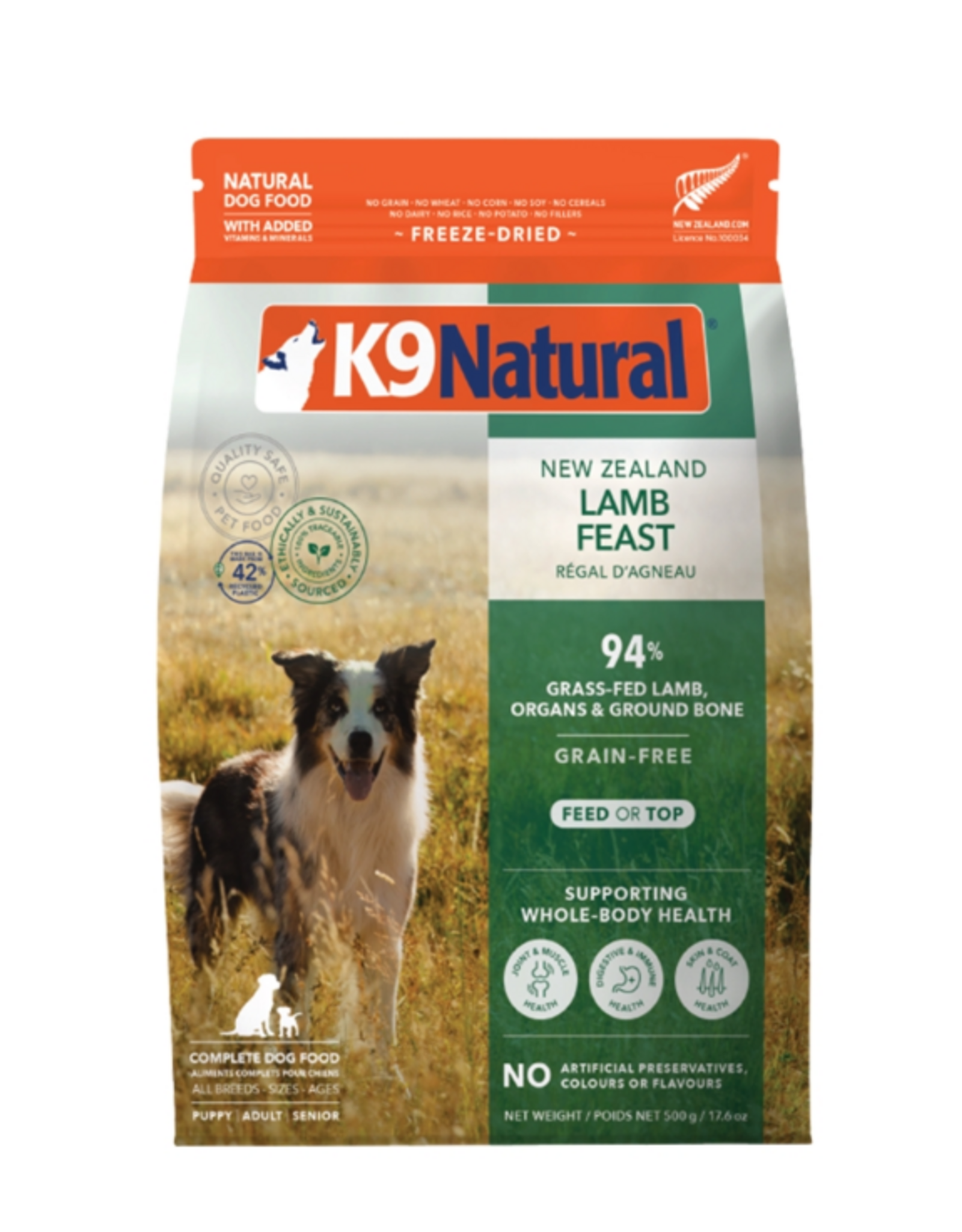 K9 Natural K9 NATURAL DOG FREEZE-DRIED GRAIN FREE NEW ZEALAND LAMB FEAST 17.6OZ