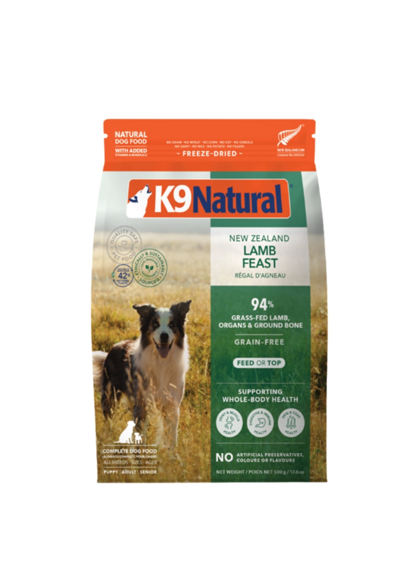K9 Natural K9 NATURAL DOG FREEZE-DRIED GRAIN FREE NEW ZEALAND LAMB FEAST 17.6OZ