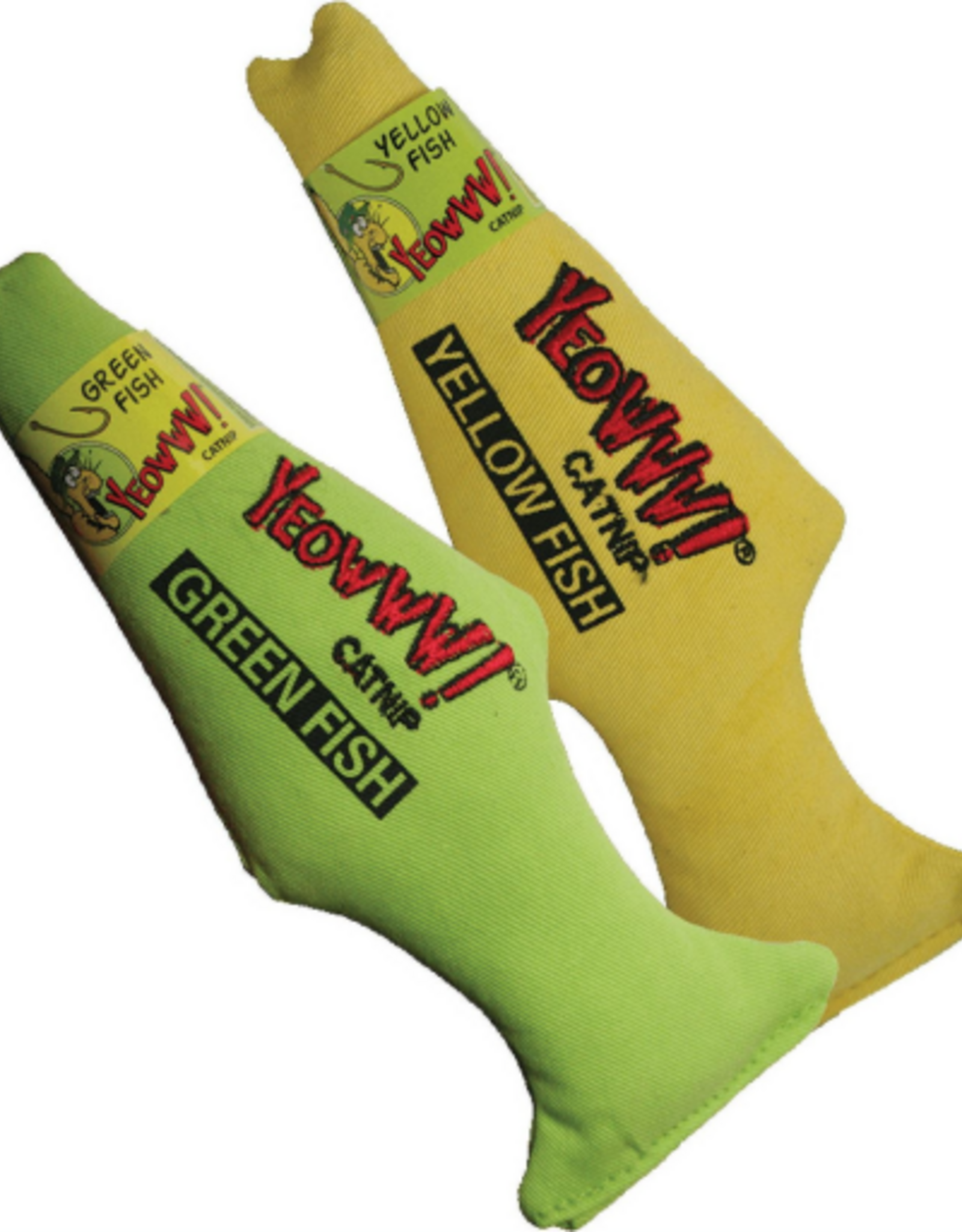 Yeowww! Yeowww! Fish Catnip Toy Green Color 7 Inch