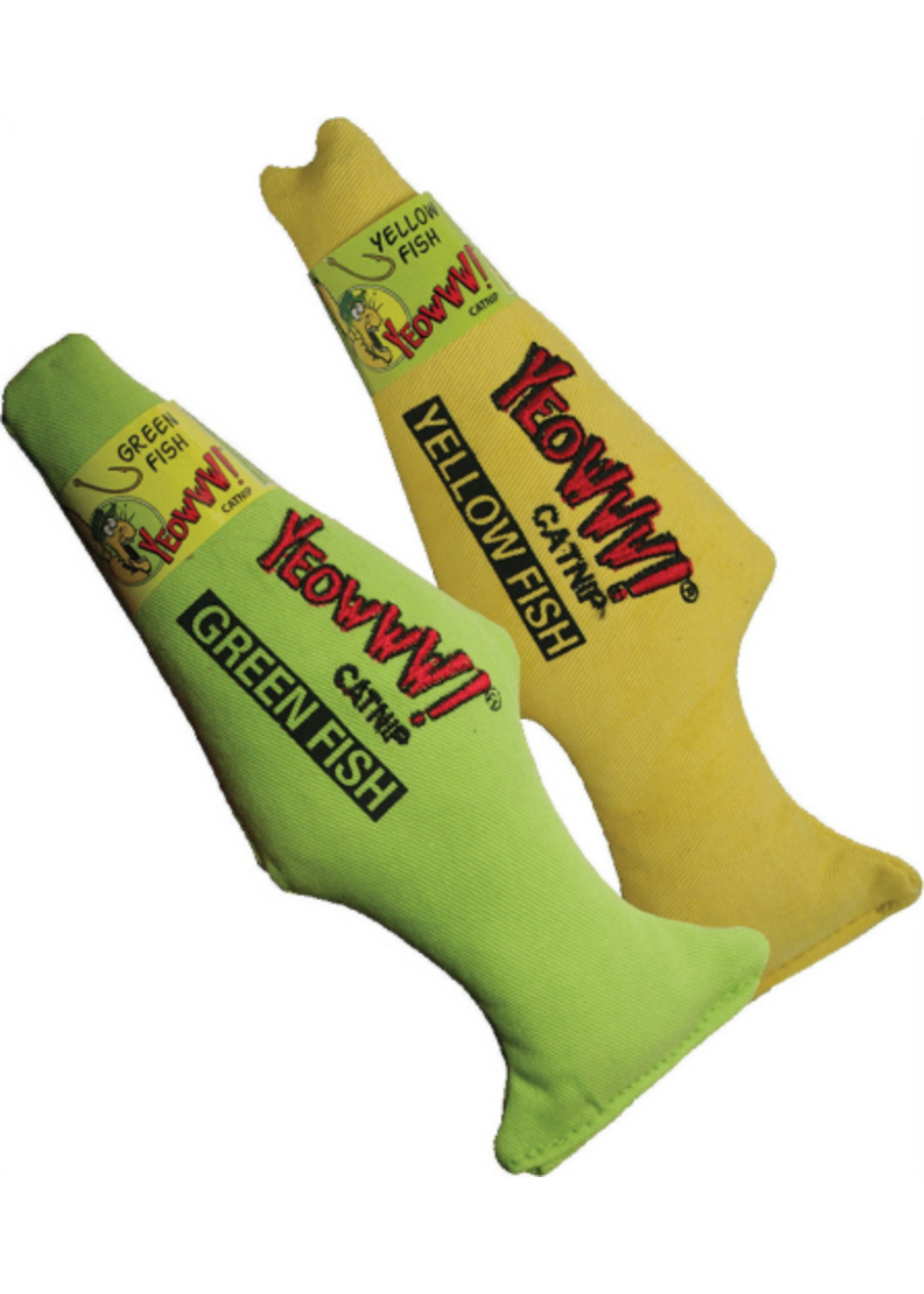 Yeowww! Yeowww! Fish Catnip Toy Green Color 7 Inch