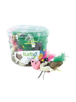 Coastal Pet Products Coastal Turbo Birds with Feather Tails and Lime Loop Cat Toy (72)