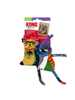 KONG KONG Artz Cats - Crackling Cat Toys with Catnip, Ribbon and Tail (Kahlo/Picasso)