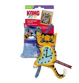 KONG KONG Artz Cats - Crackling Cat Toys with Catnip, Ribbon and Tail (Dali/Van Gogh)