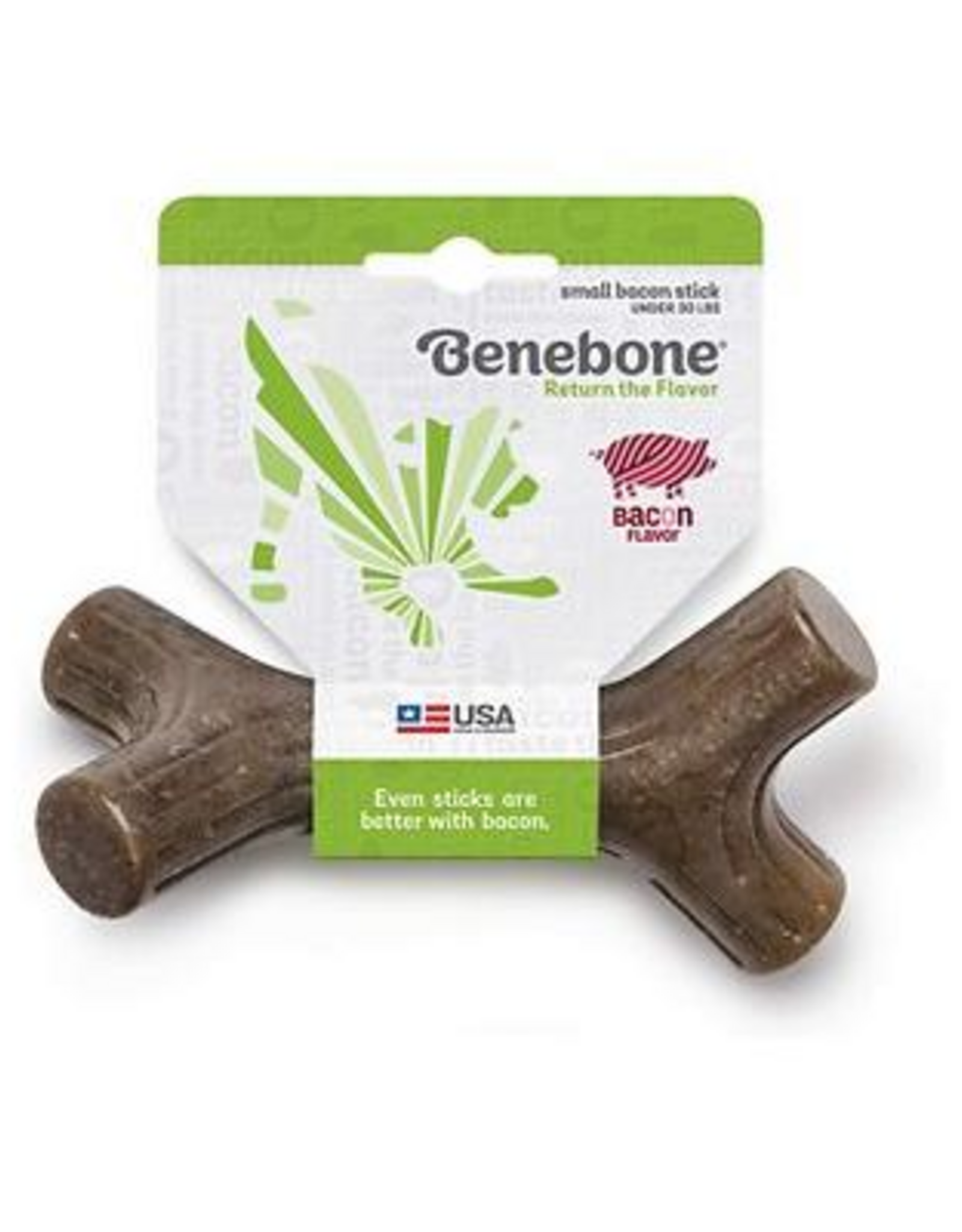 Benebone Benebone Bacon Stick Durable Dog Chew Toy Small