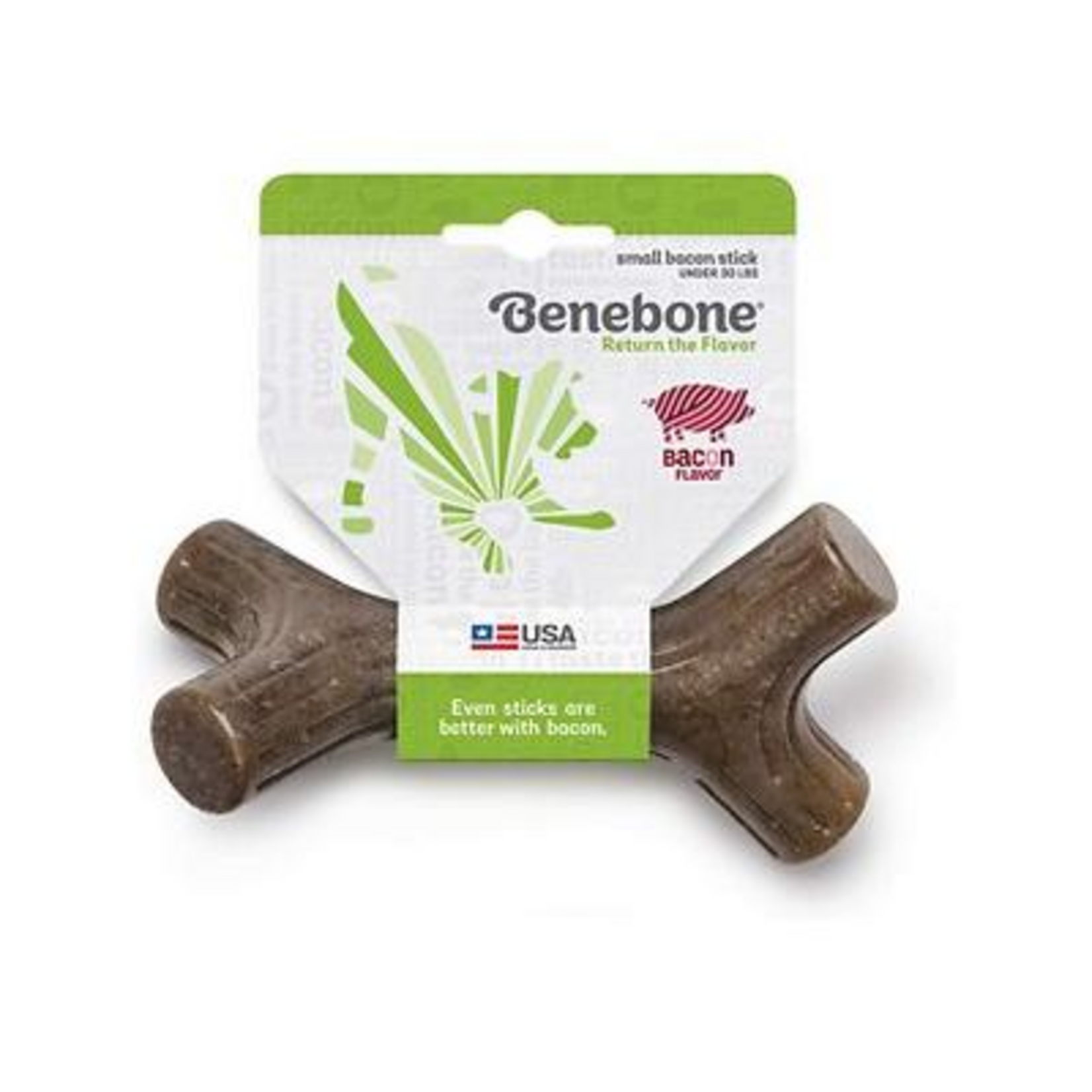 Benebone Benebone Bacon Stick Durable Dog Chew Toy Small