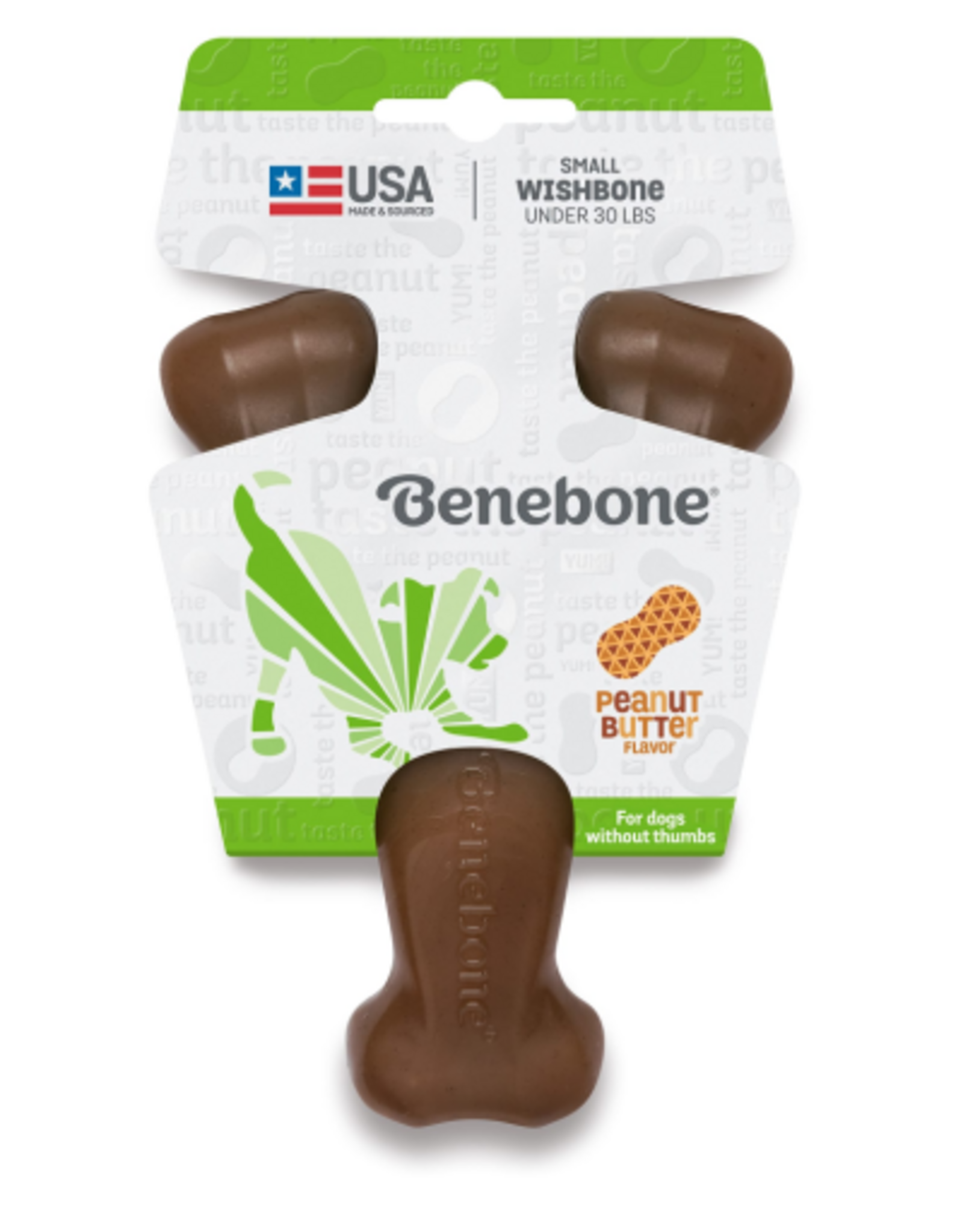 Benebone Benebone Real Peanut Durable Wishbone Dog Chew Toy Small