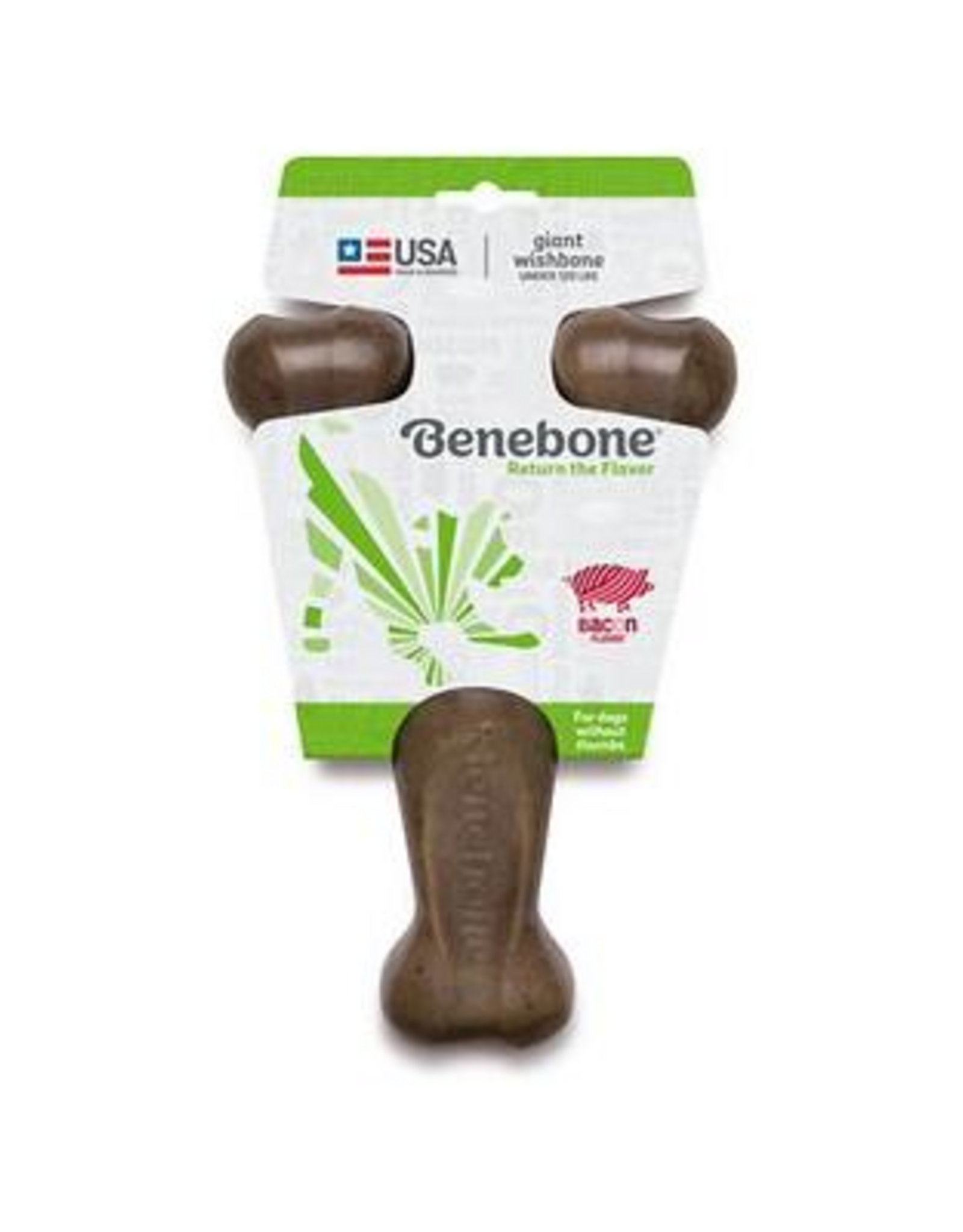 Benebone Benebone Real Bacon Durable Wishbone Dog Chew Toy Giant