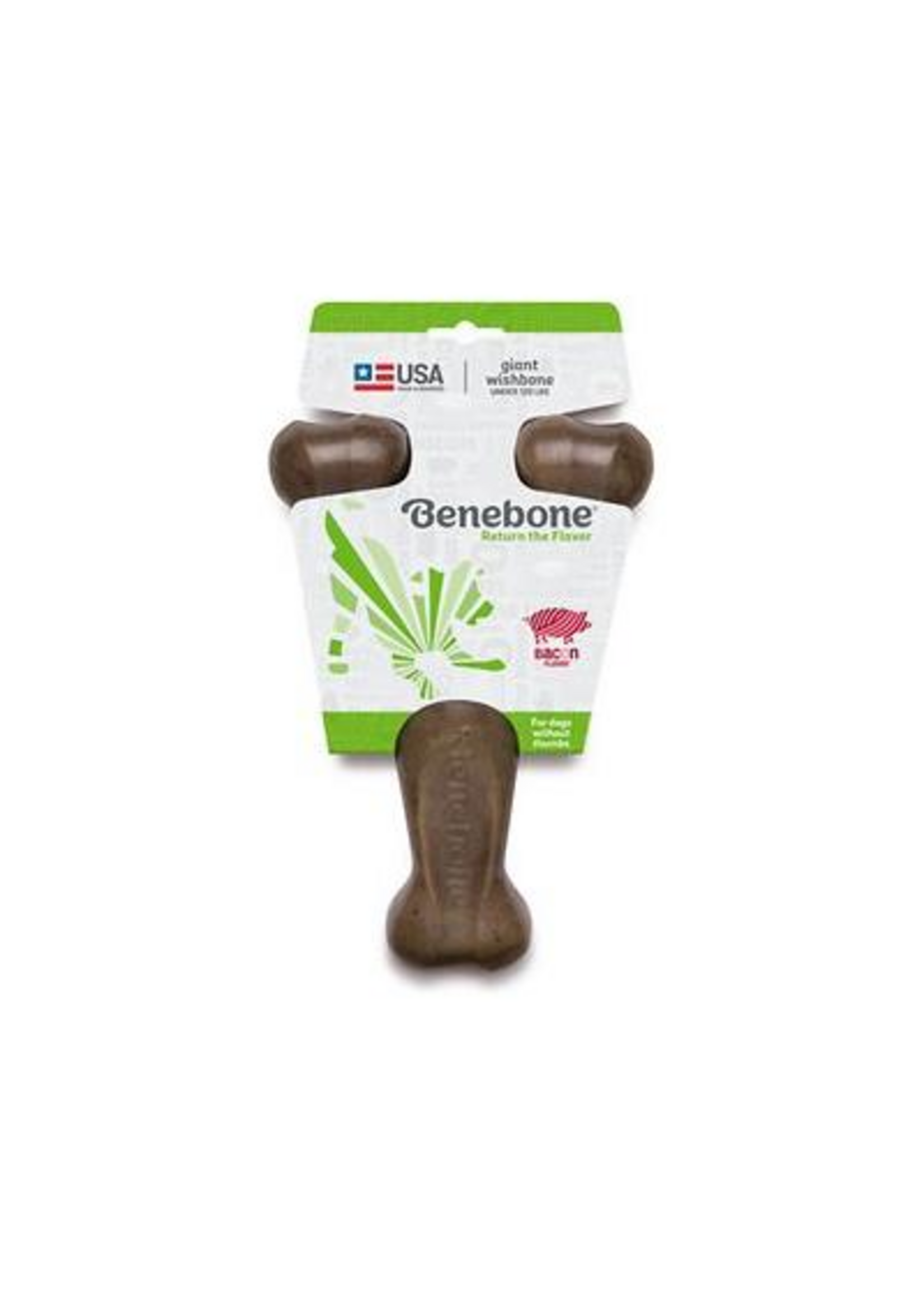 Benebone Benebone Real Bacon Durable Wishbone Dog Chew Toy Giant