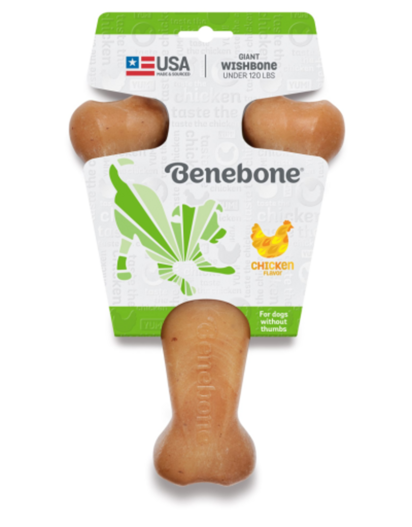 Benebone Benebone Wishbone Durable Dog Chew Toy Real Chicken Giant