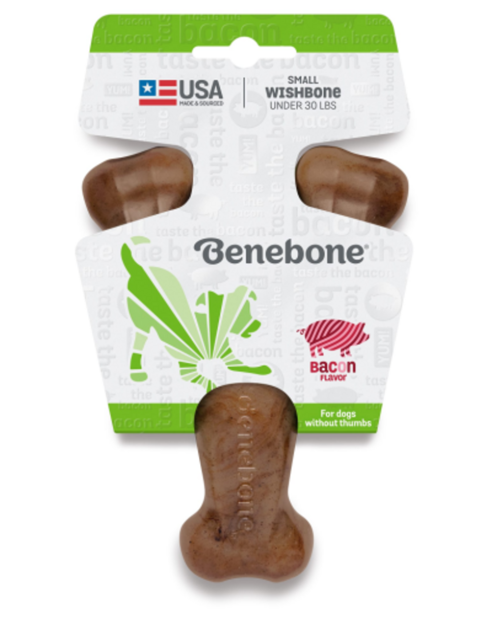 Benebone Benebone Real Bacon Durable Wishbone Dog Chew Toy Small