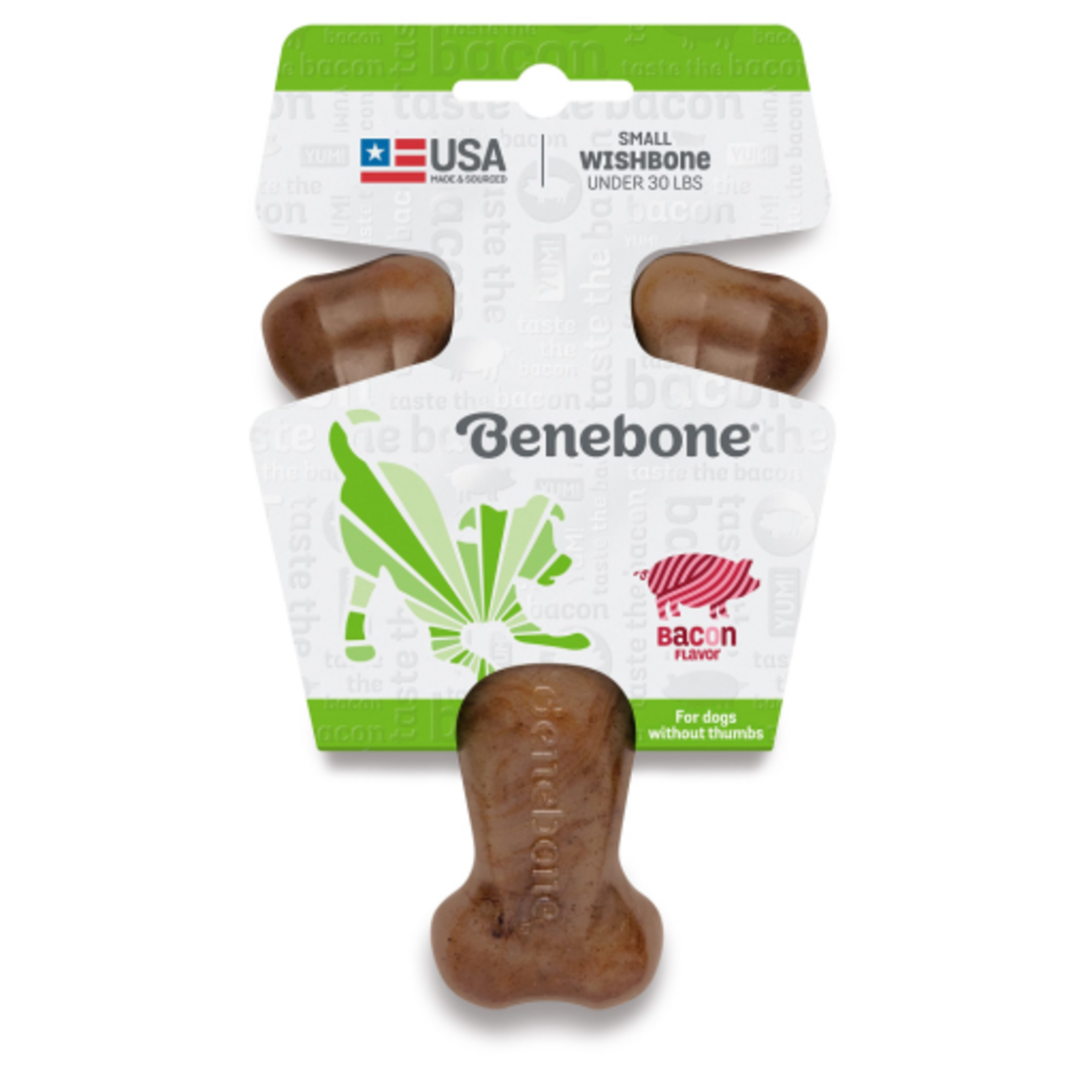 Benebone Benebone Real Bacon Durable Wishbone Dog Chew Toy Small