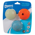 Chuckit! Chuckit! Fetch Medley Rubber Dog Ball Dog Toys Medium (2.5 ) Pack of 3