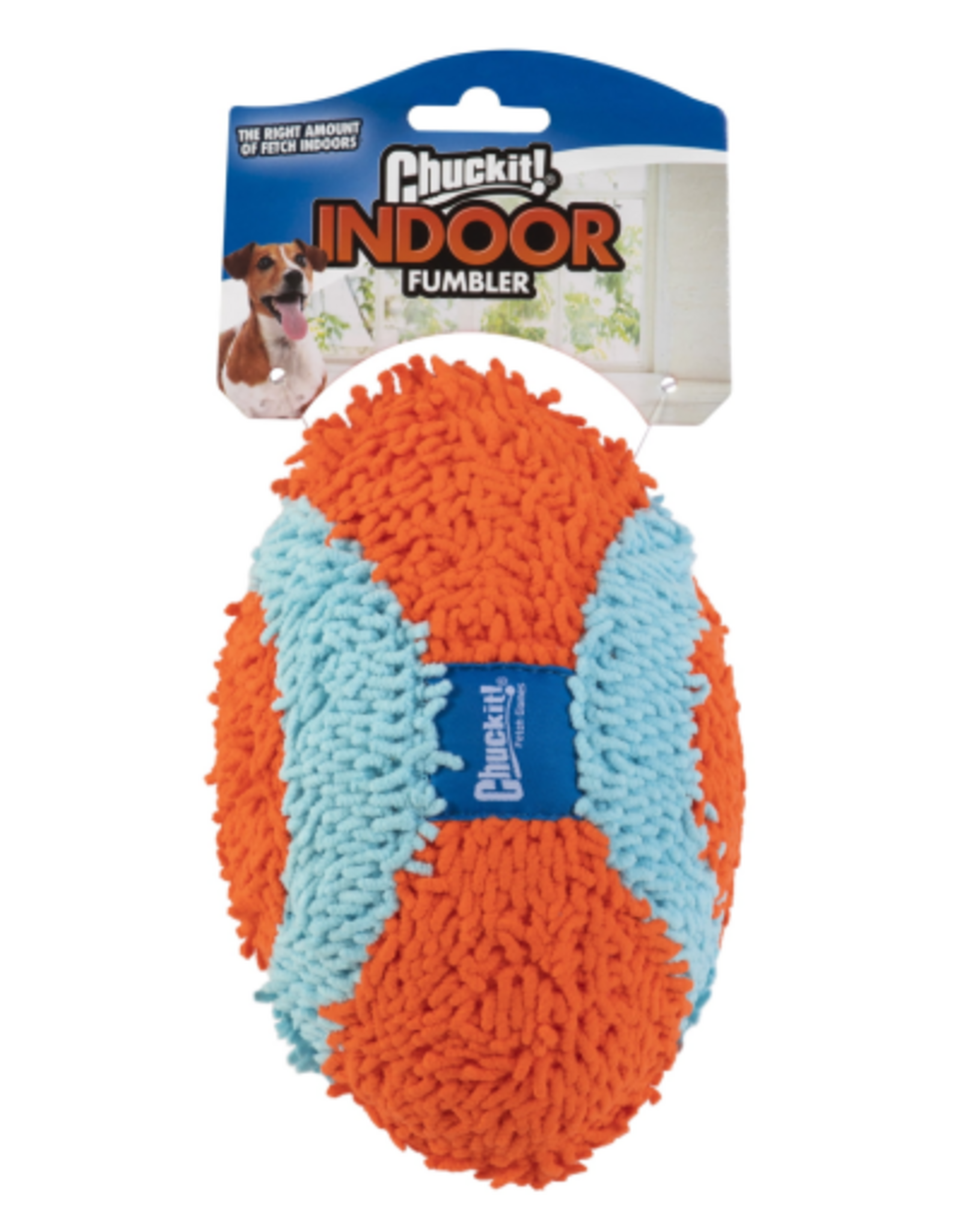 Petmate Chuckit! Indoor Fetch Fumbler Soft Chenille Football Dog Toy 9.5
